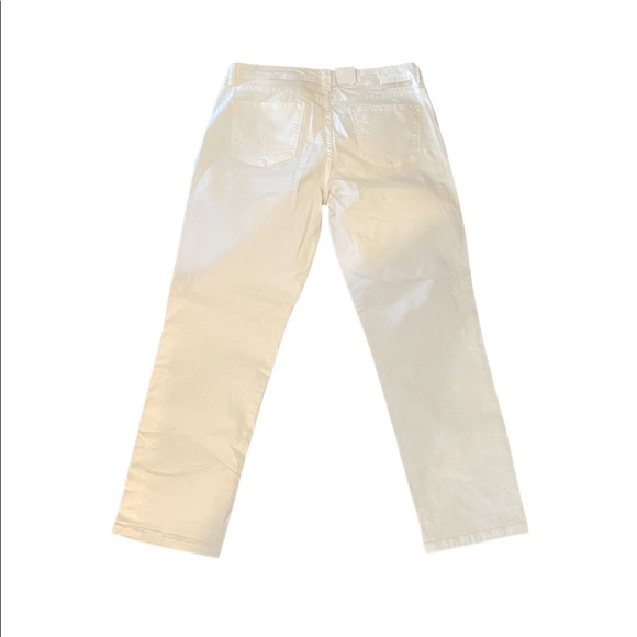 NWT Calvin Klein white crop straight leg cotton blend zipper closure pant size 8 - Picture 8 of 12